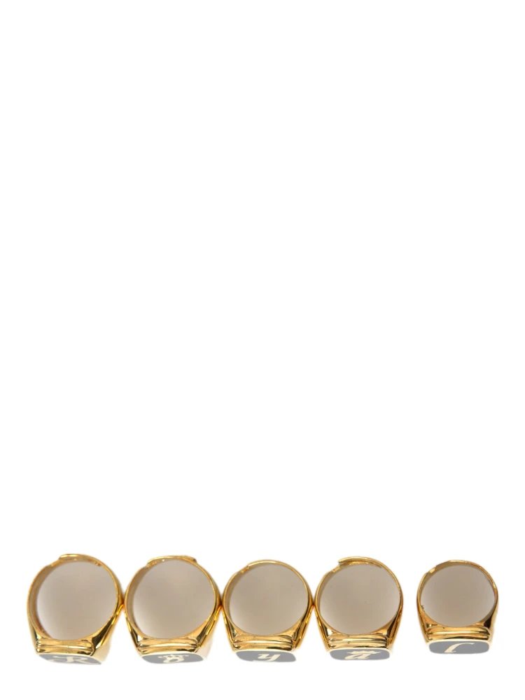 Gold Brass ROYAL Enamel Set of 5 Ring alternative