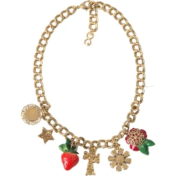 Gold Chain Rose Cross Strawberry Star Pendant Necklace