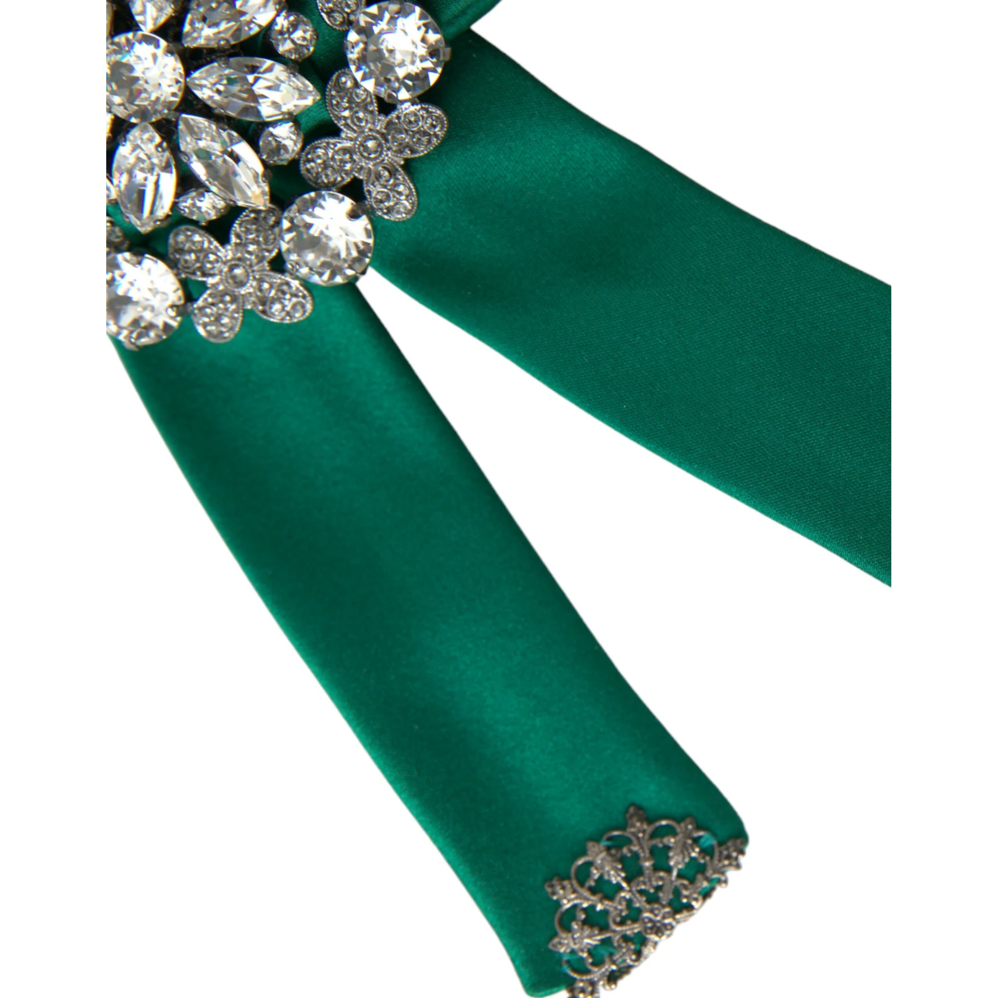 Green Satin Bird Crystal Women Hair Clip