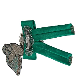 Green Satin Bird Crystal Women Hair Clip