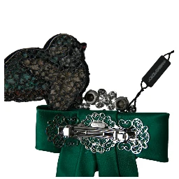 Green Satin Bird Crystal Women Hair Clip