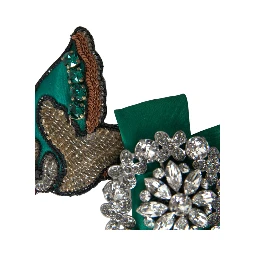 Green Satin Bird Crystal Women Hair Clip