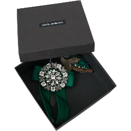 Green Satin Bird Crystal Women Hair Clip