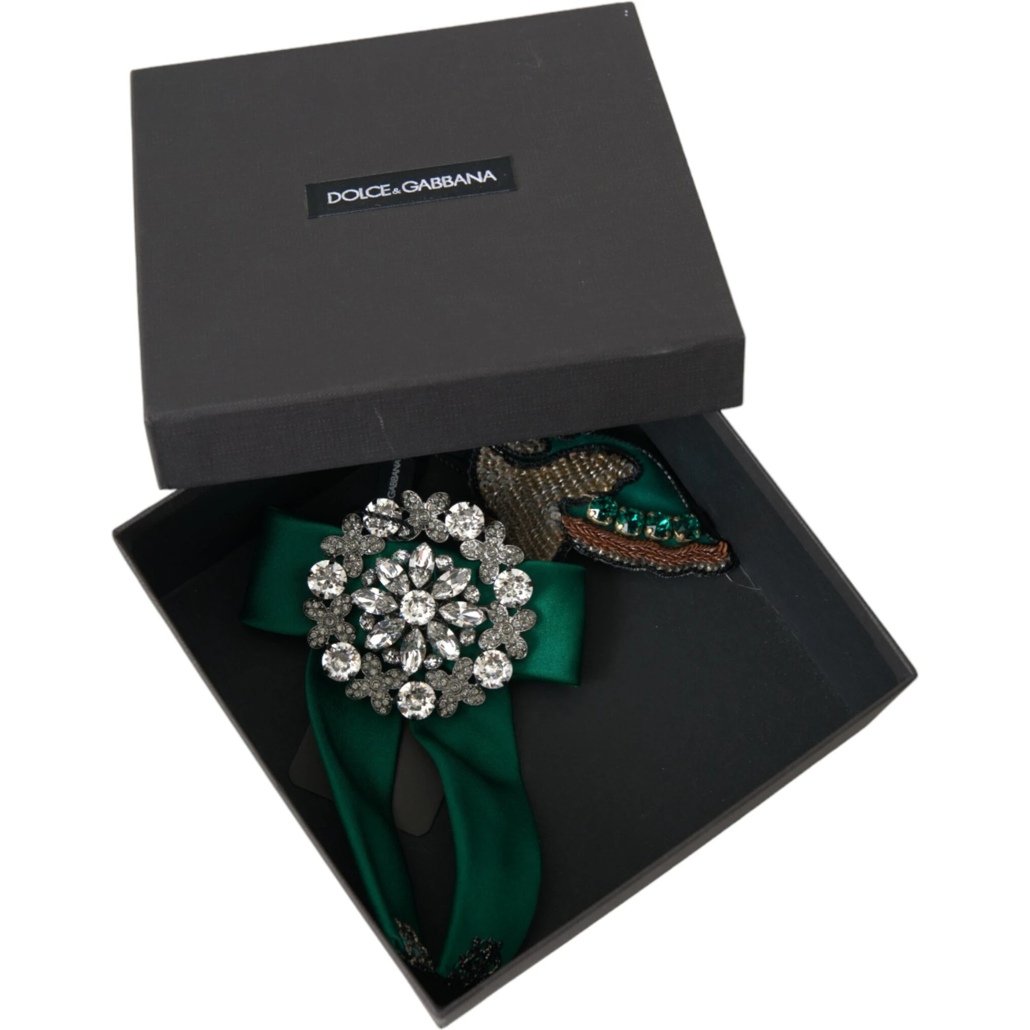 Green Satin Bird Crystal Women Hair Clip