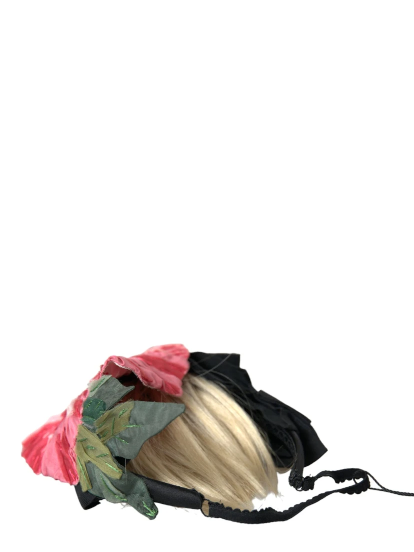 Black Viscose White Hair Parrucchiera Headband Diadem