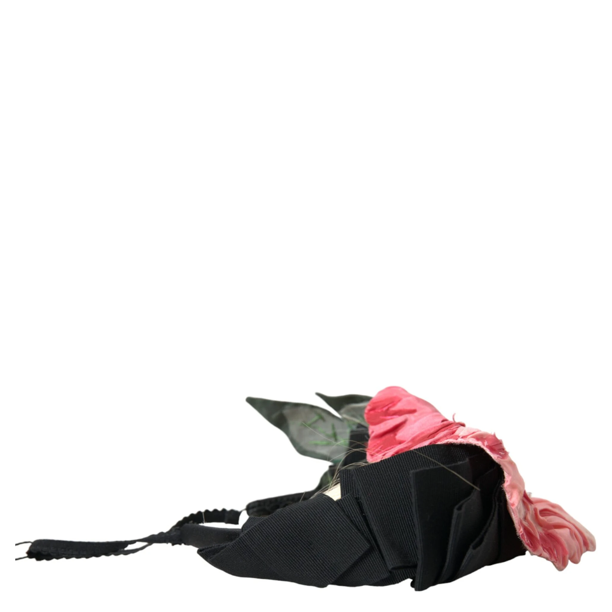 Black Viscose White Hair Parrucchiera Headband Diadem