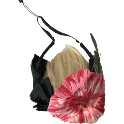 Black Viscose White Hair Parrucchiera Headband Diadem