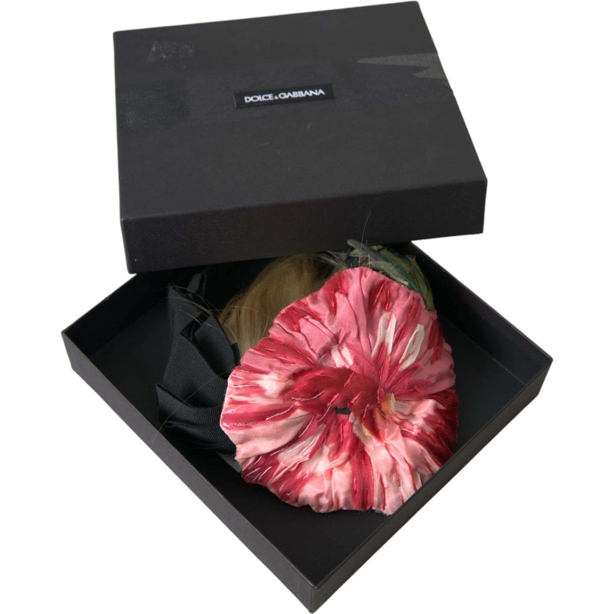 Black Viscose White Hair Parrucchiera Headband Diadem