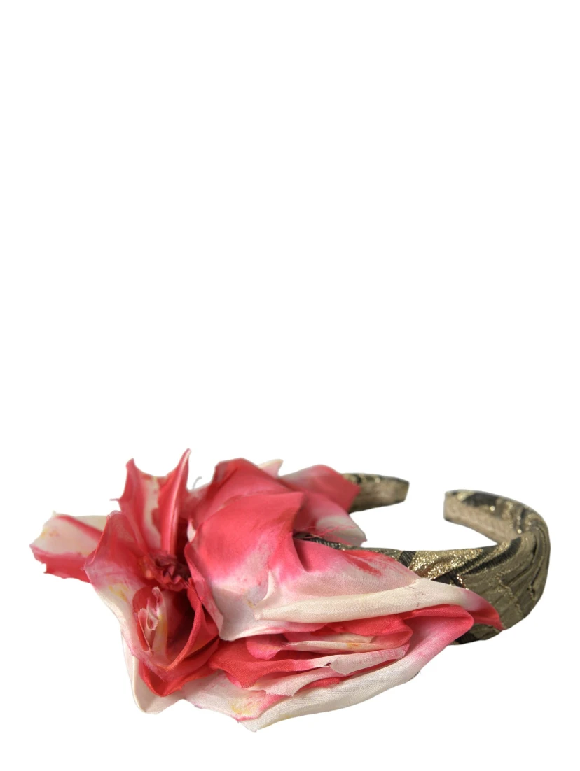 Multicolor Floral Applique Silk Women Headband Diadem