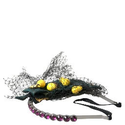 Black Lemons Sicily Purple Crystal Net Headband Diadem