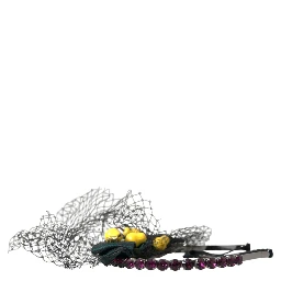 Black Lemons Sicily Purple Crystal Net Headband Diadem