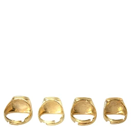 Gold Brass KING Enamel Set of 4 Ring
