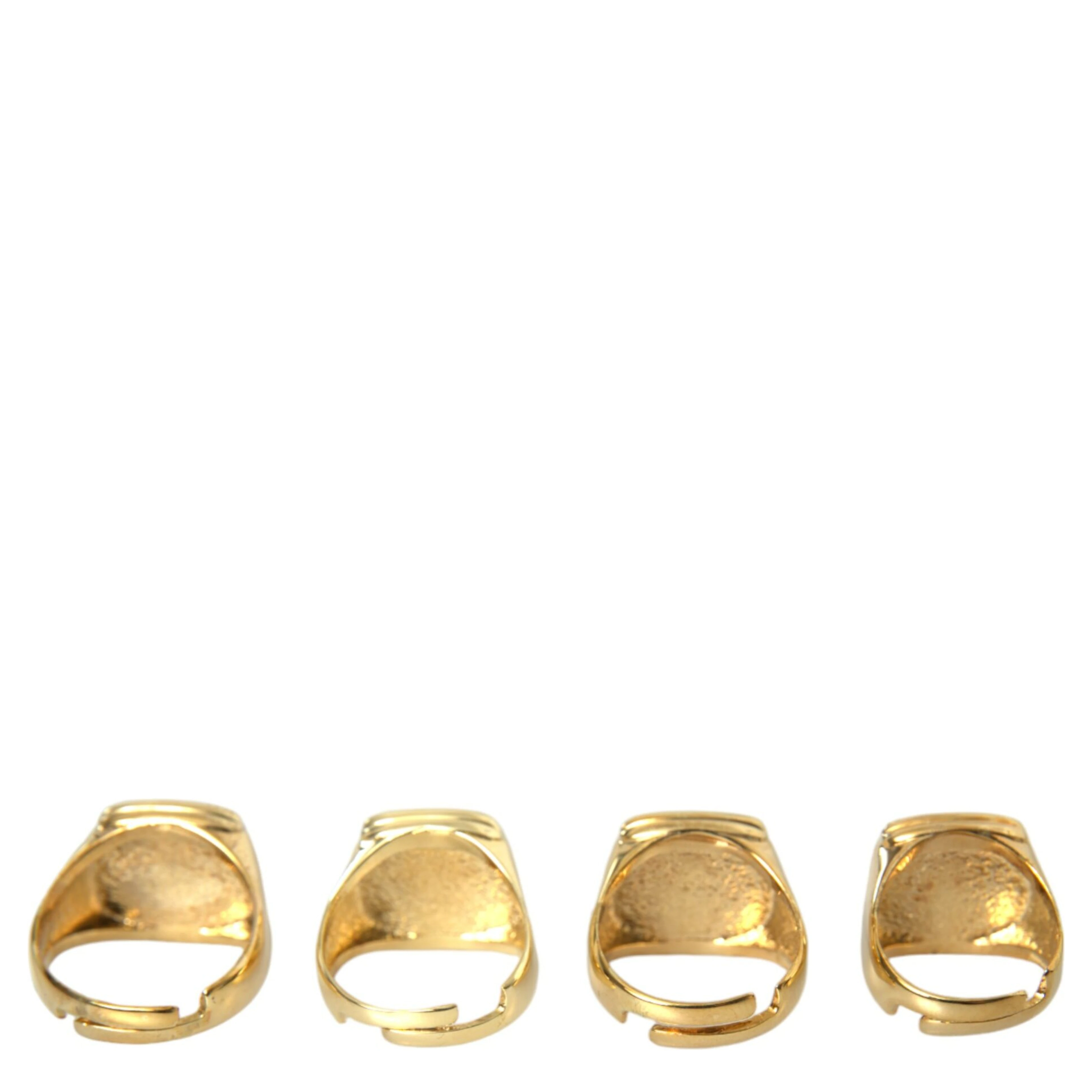 Gold Brass KING Enamel Set of 4 Ring
