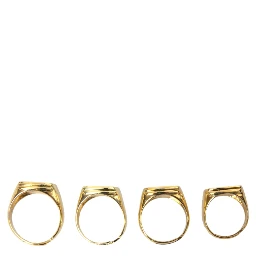 Gold Brass KING Enamel Set of 4 Ring