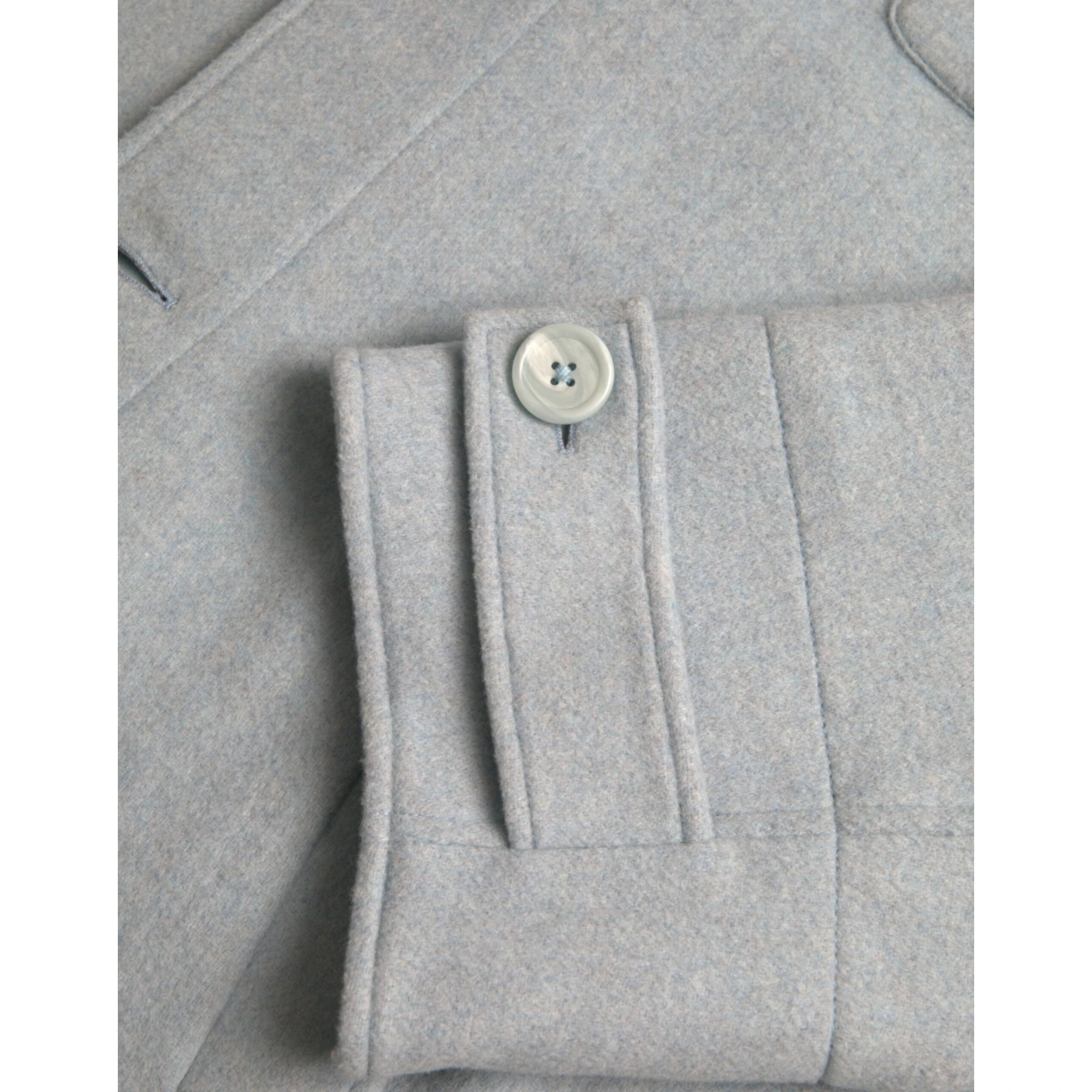 Light Blue Wool Button Trench Coat Jacket