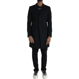 Black Single Breasted Trench Coat Jacket