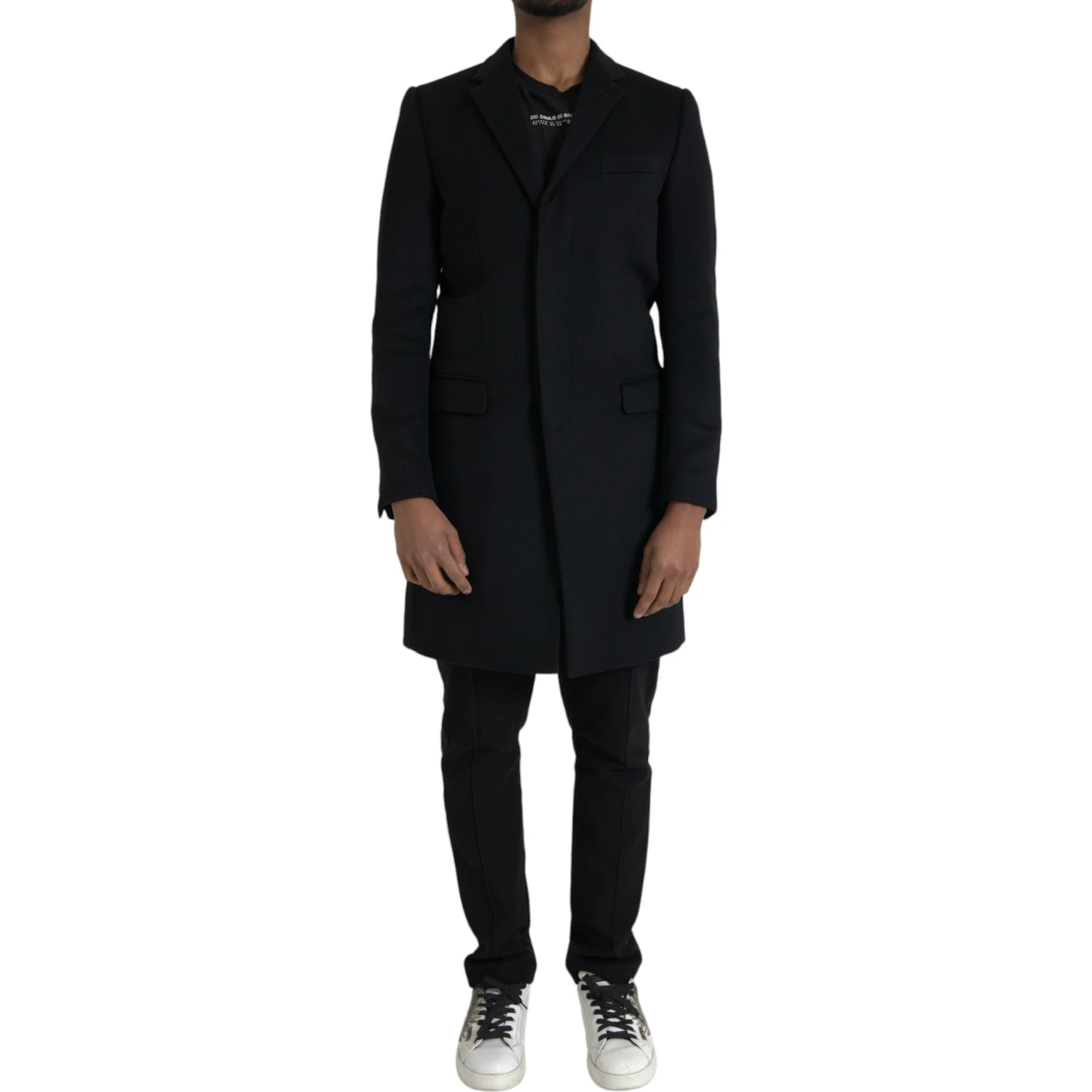 Black Single Breasted Trench Coat Jacket
