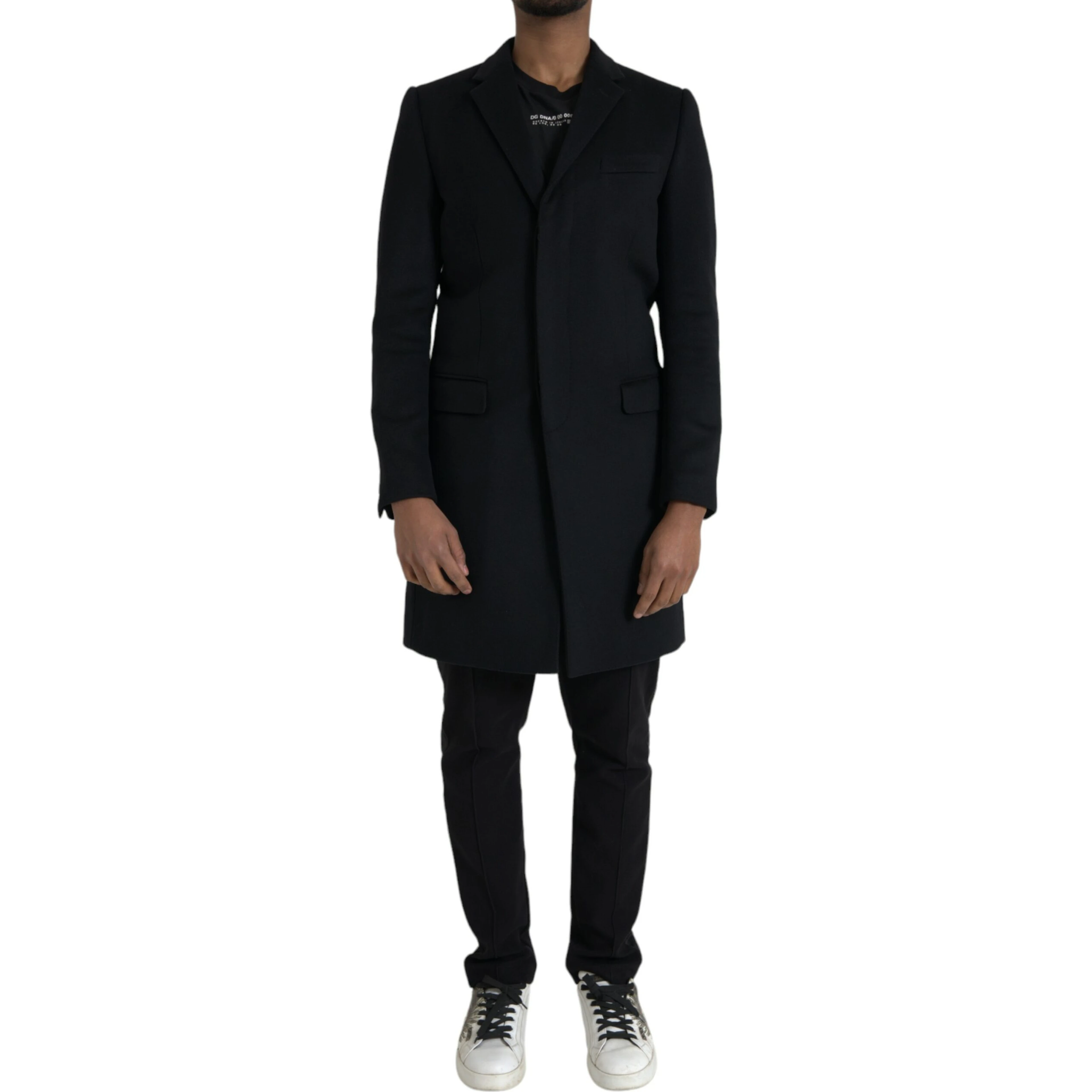 Black Single Breasted Trench Coat Jacket