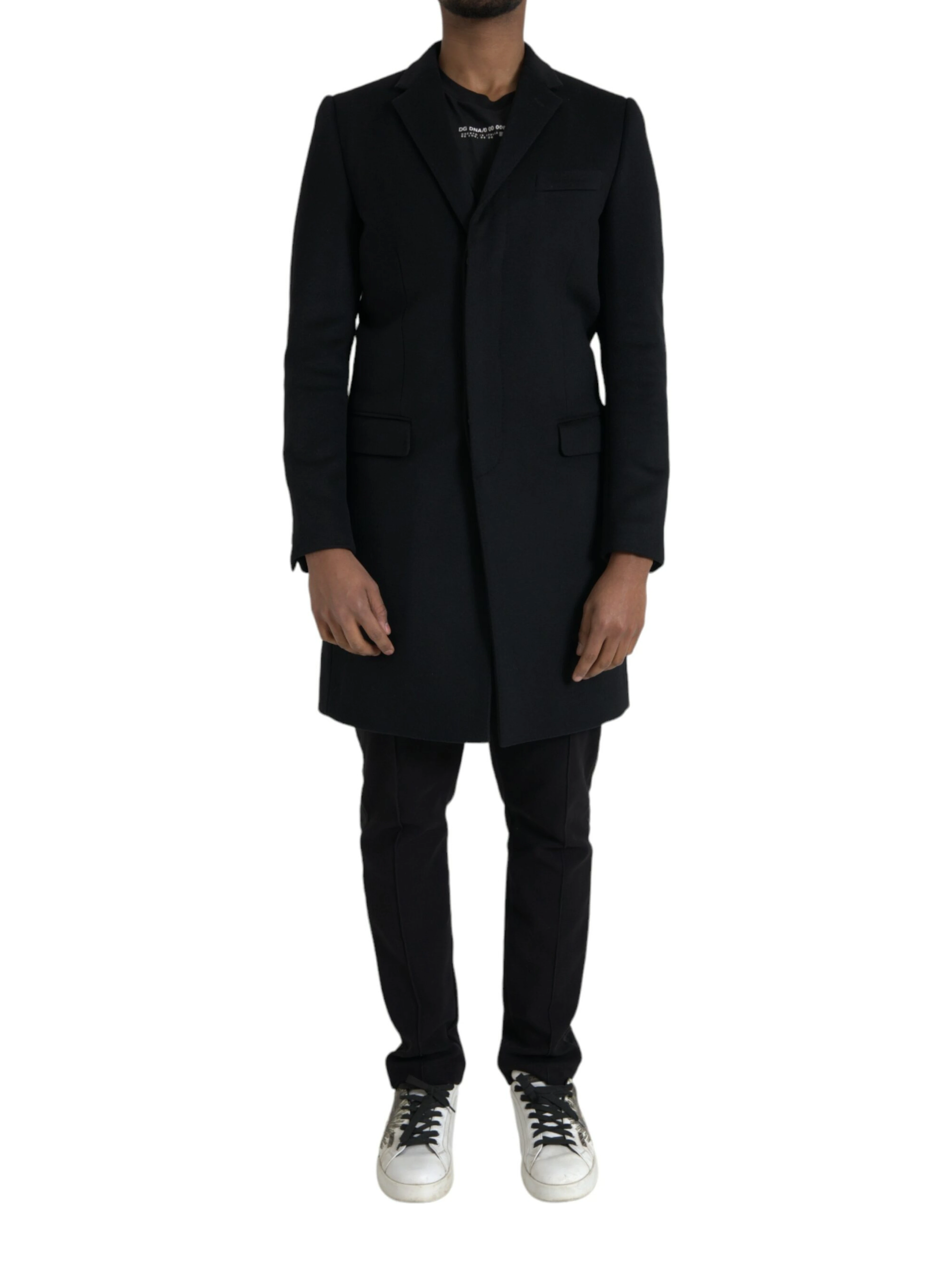 Black Single Breasted Trench Coat Jacket