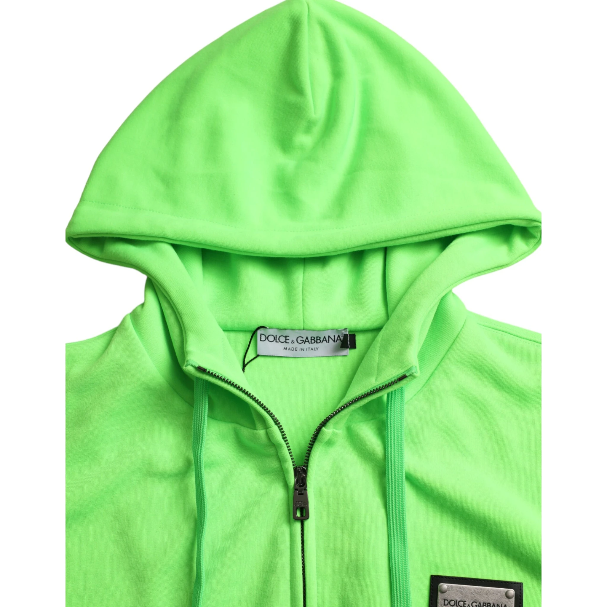 Neon Green Hooded Full Zip Top Sweater