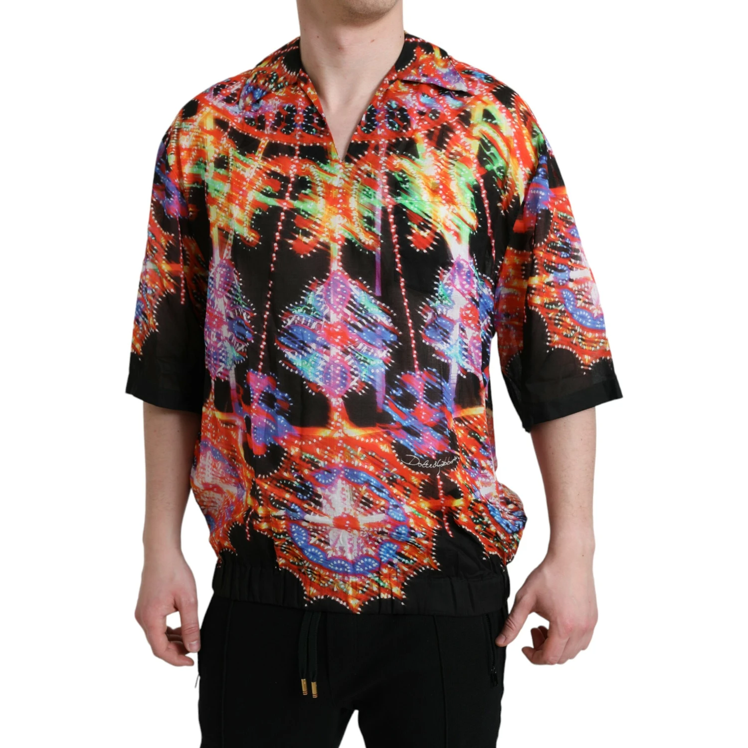 Multicolor Luminarie Print Cotton T-shirt