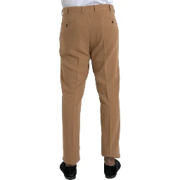 Beige Cashmere Men Straight Fit Dress Pants