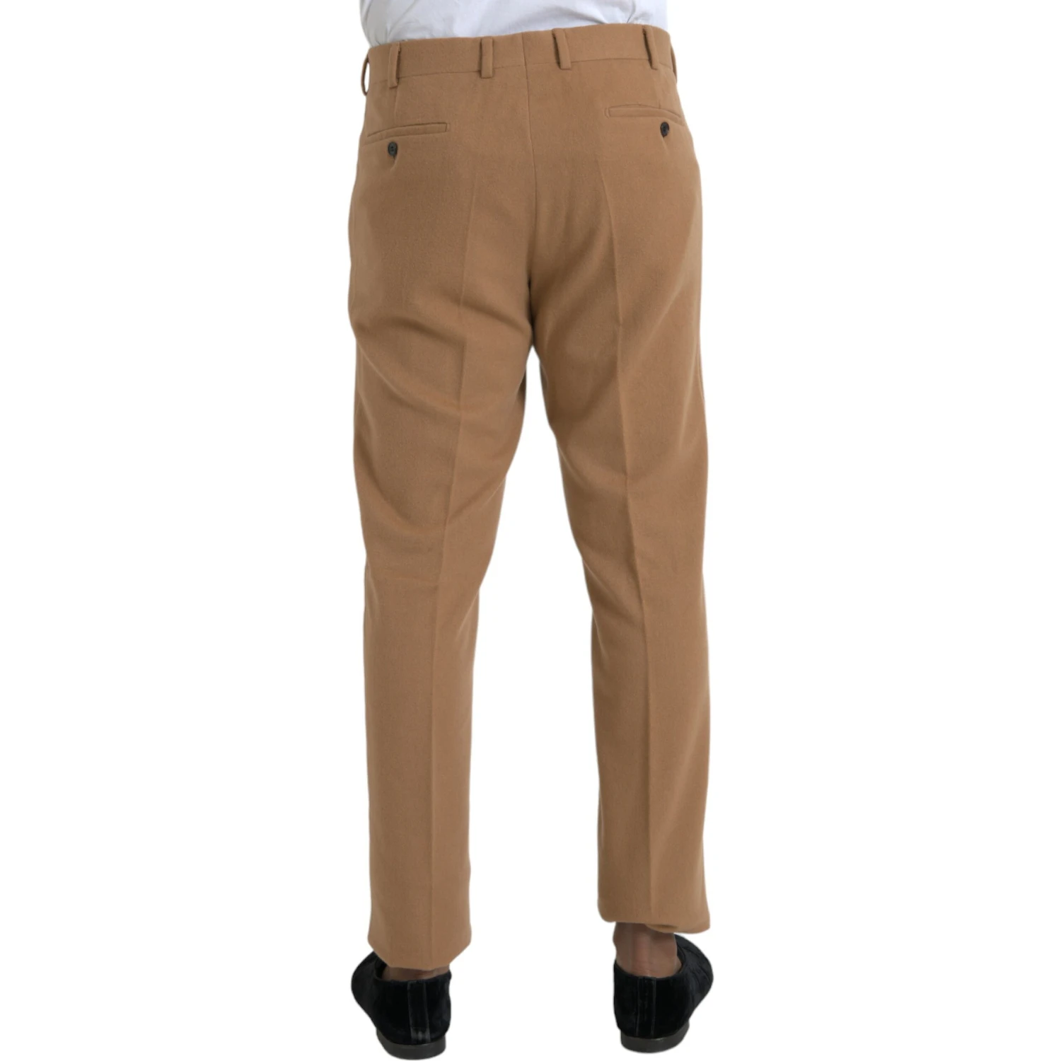 Beige Cashmere Men Straight Fit Dress Pants