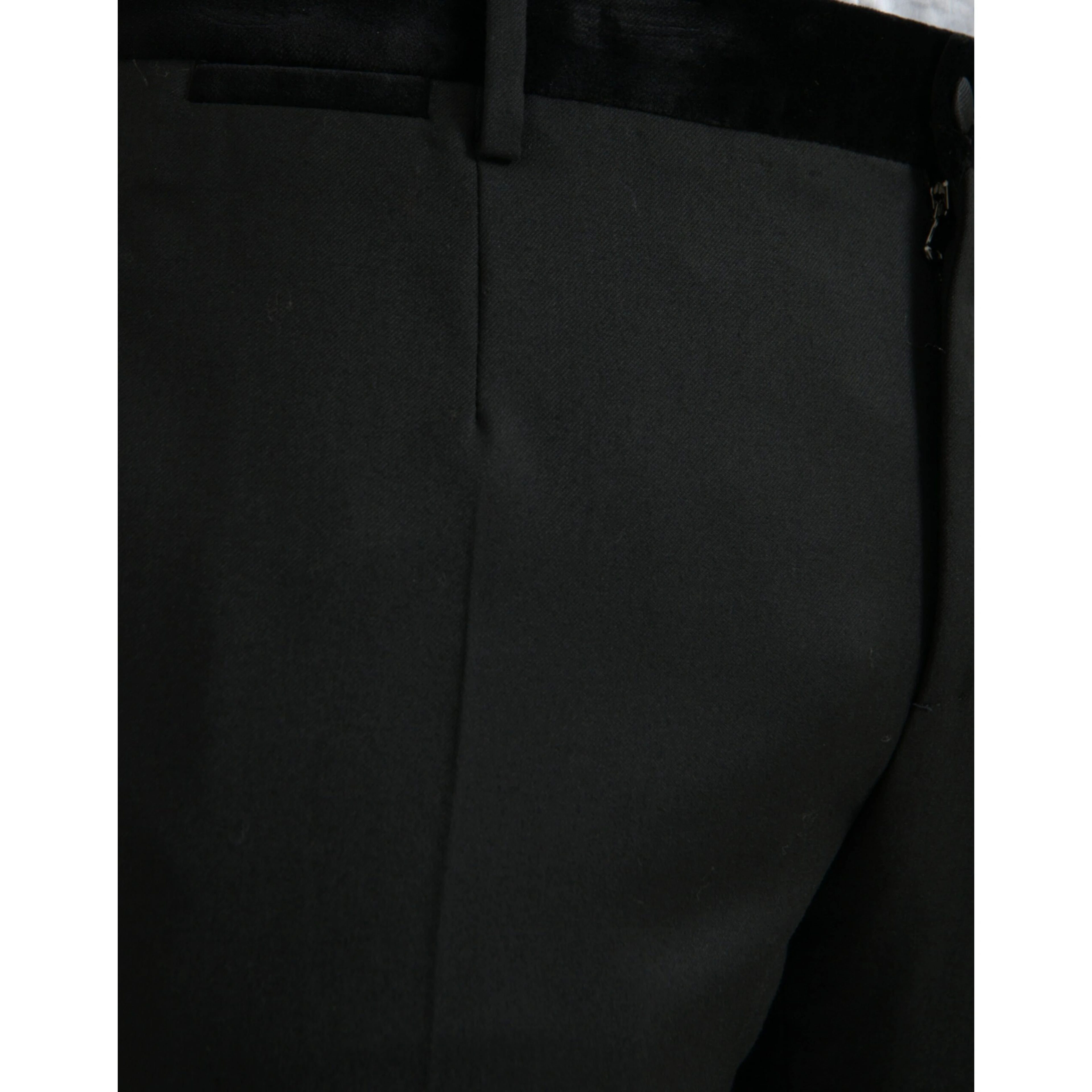 Black Silk Men Skinny Dress Pants