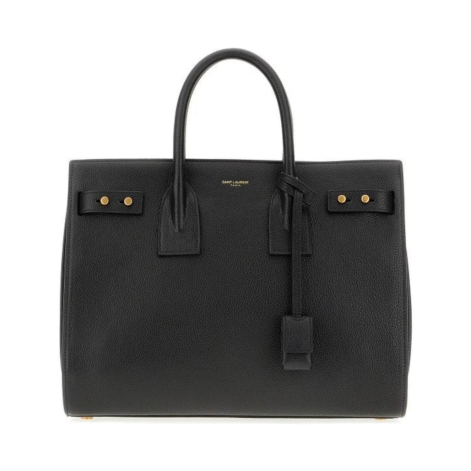 Black Calf Leather Sac De Jour Handbag
