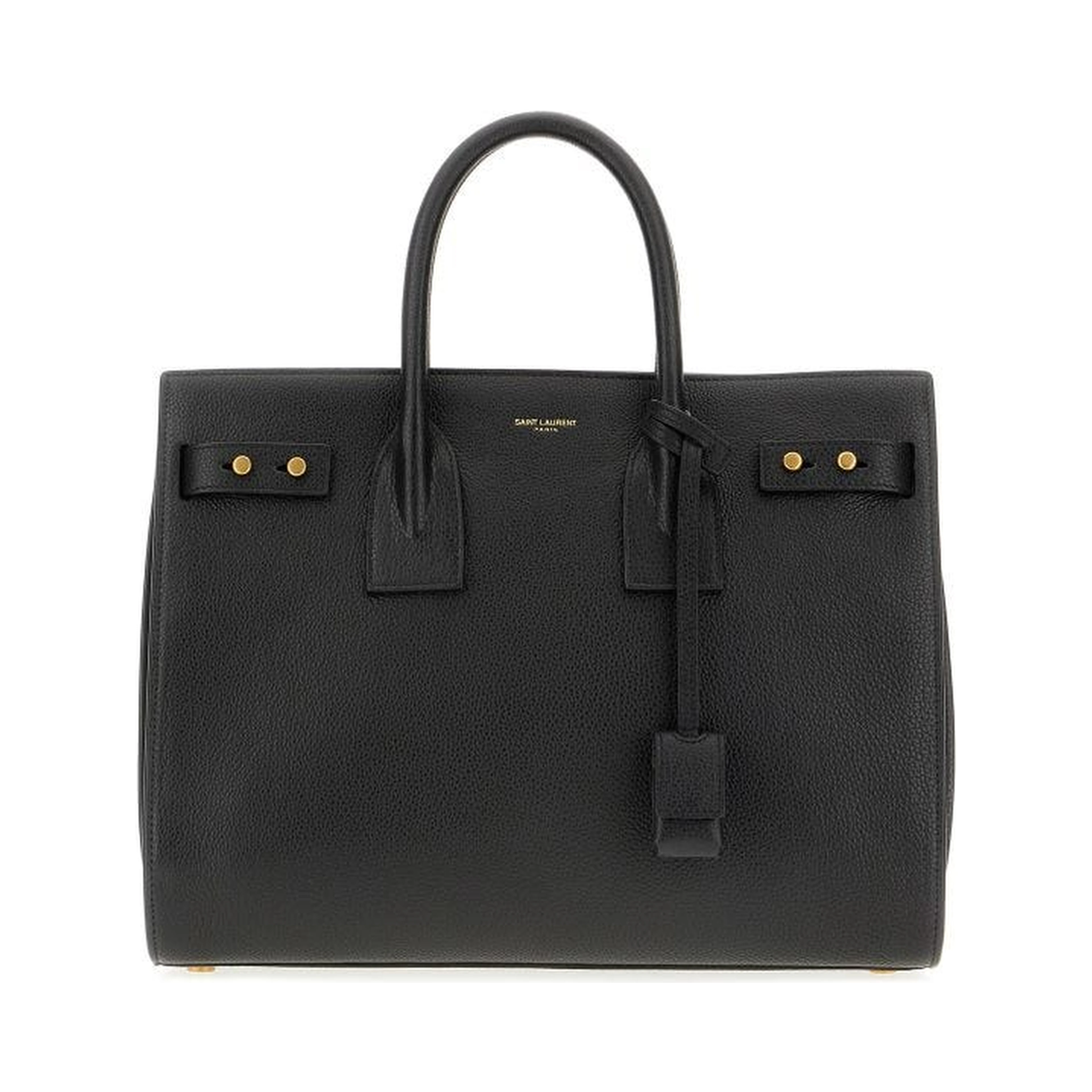 Black Calf Leather Sac De Jour Handbag