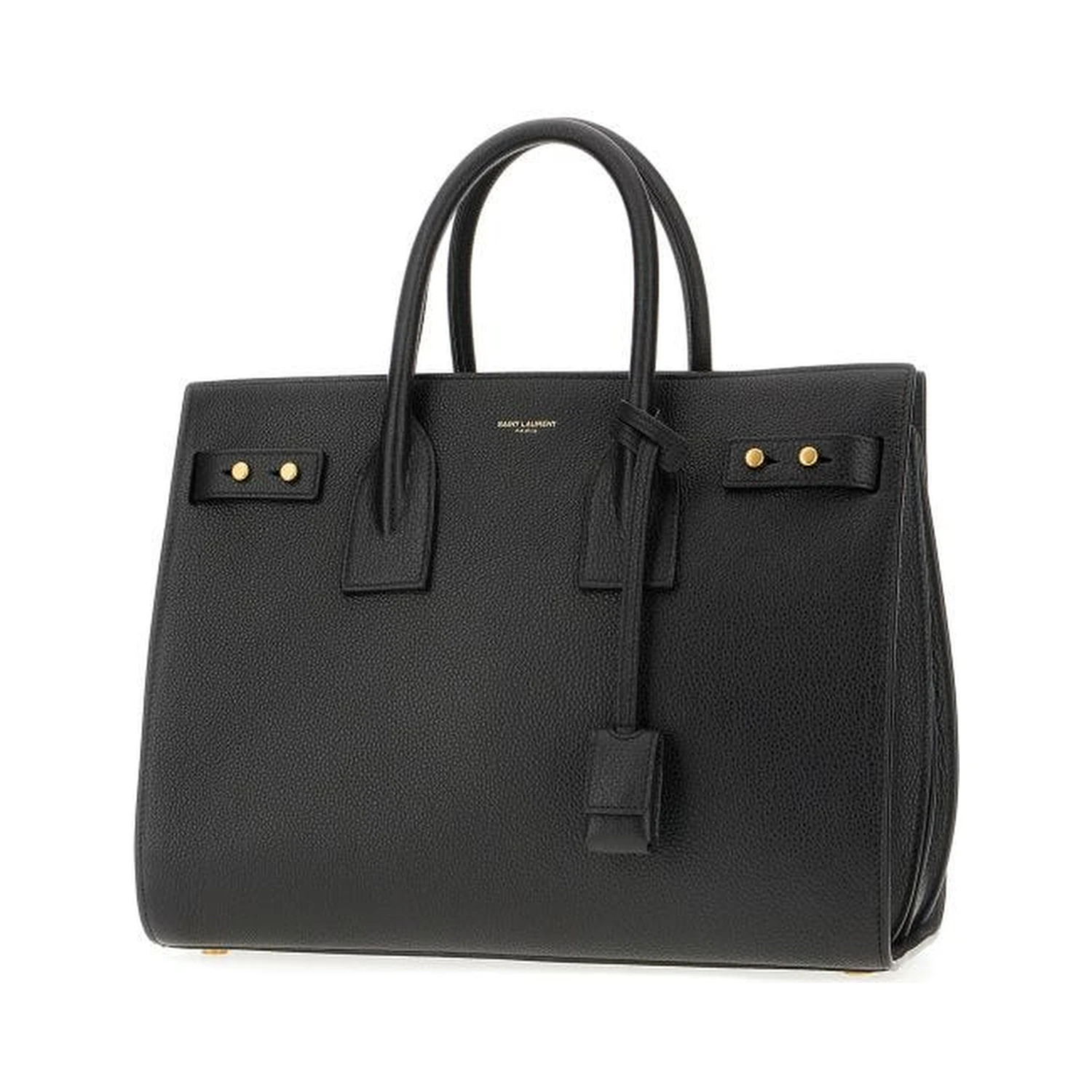 Black Calf Leather Sac De Jour Handbag