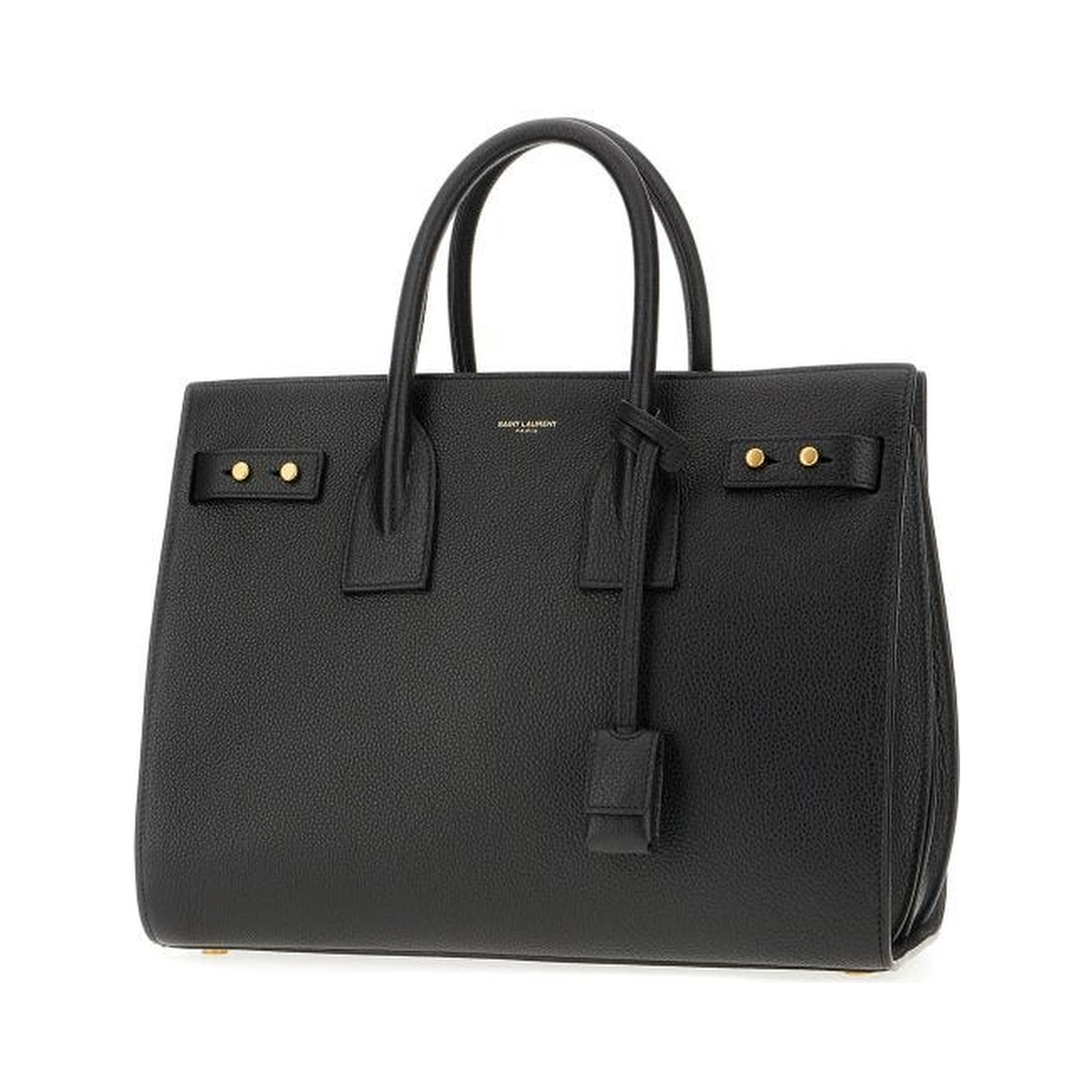 Black Calf Leather Sac De Jour Handbag