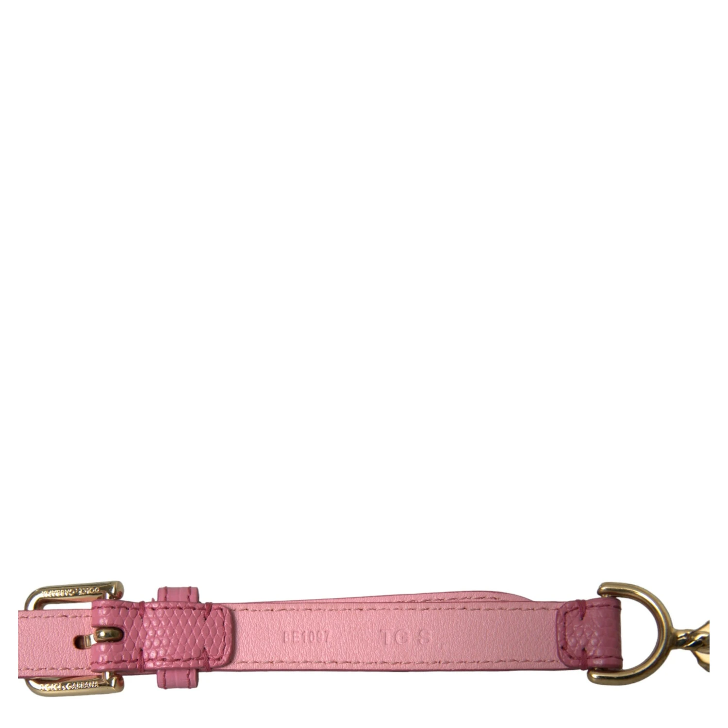 Pink Leather Crystal Chain Embellished Belt