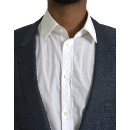 Blue Wool GOLD Single Breasted Coat Blazer