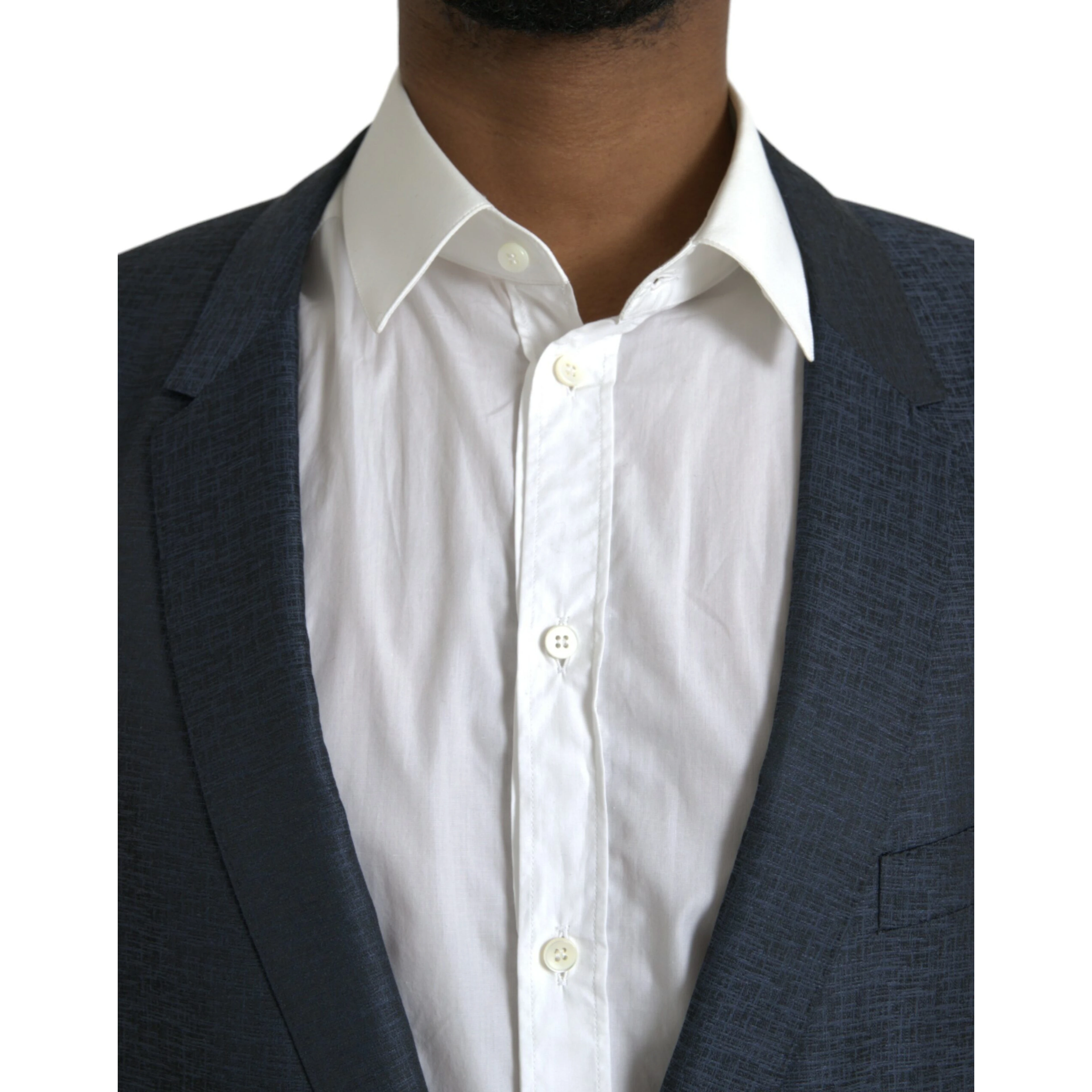 Blue Wool GOLD Single Breasted Coat Blazer