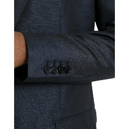 Blue Wool GOLD Single Breasted Coat Blazer