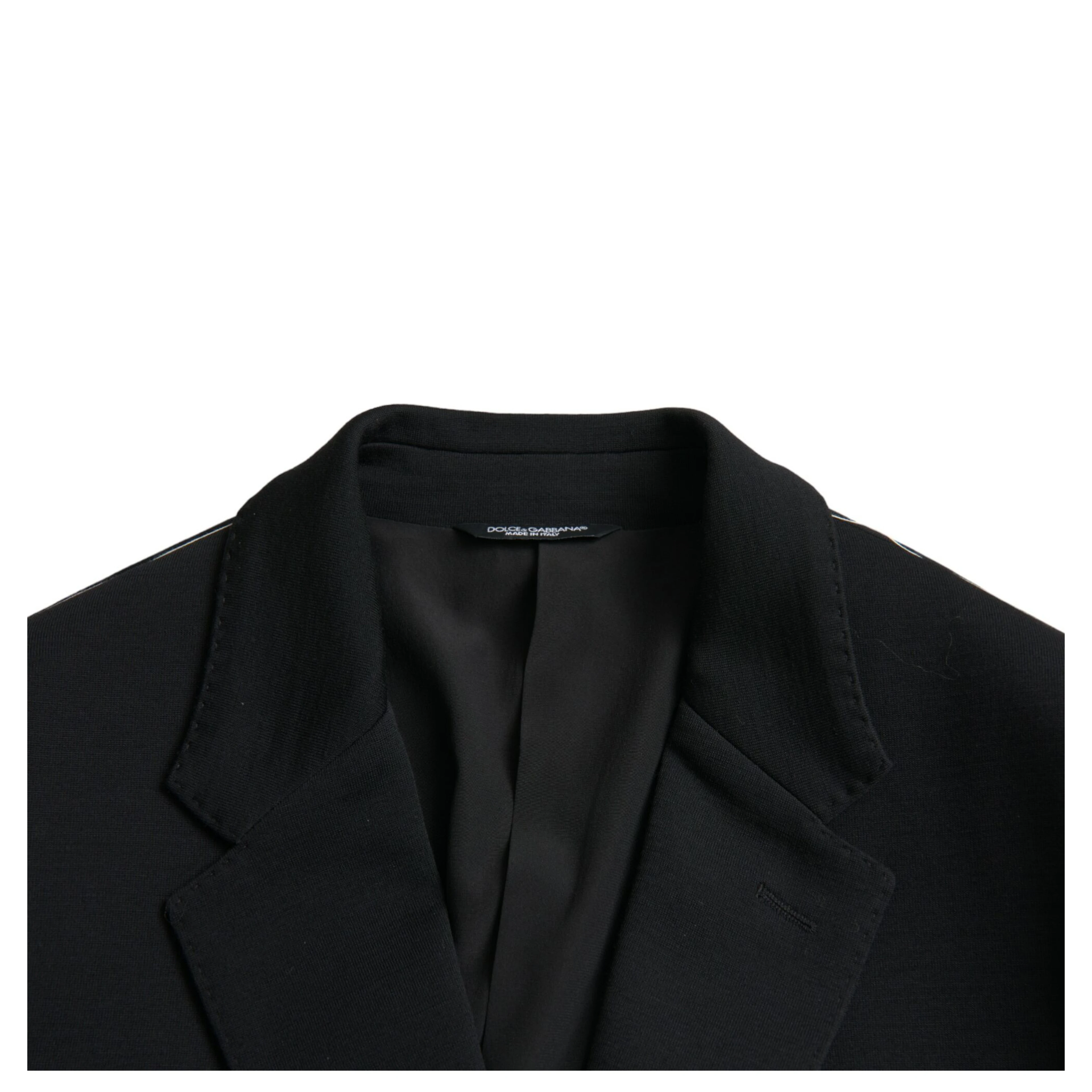 Black Wool Notch Single Breasted Coat Blazer
