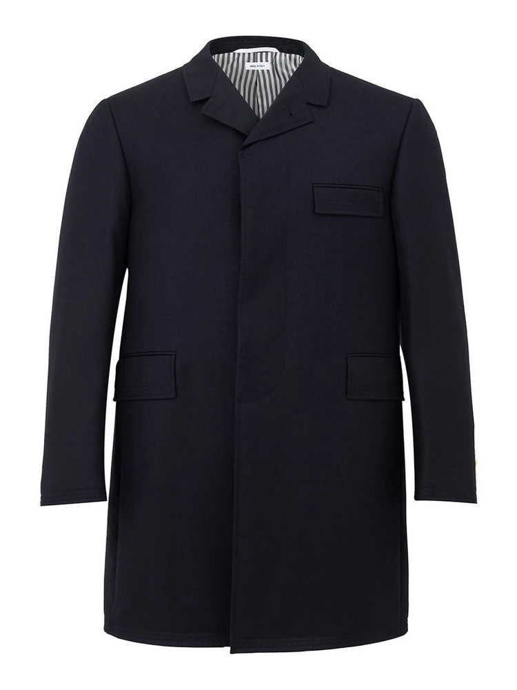 Blue Wool Trench Coat