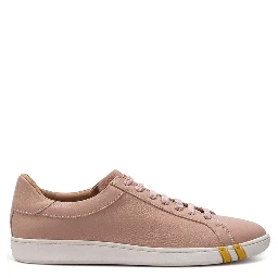 Pink Fabric And Leather Low Top Sneakers