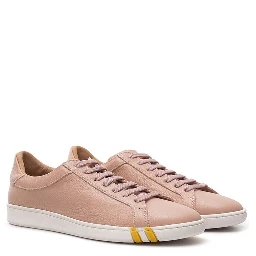 Pink Fabric And Leather Low Top Sneakers