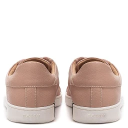 Pink Leather Low Top Sneakers