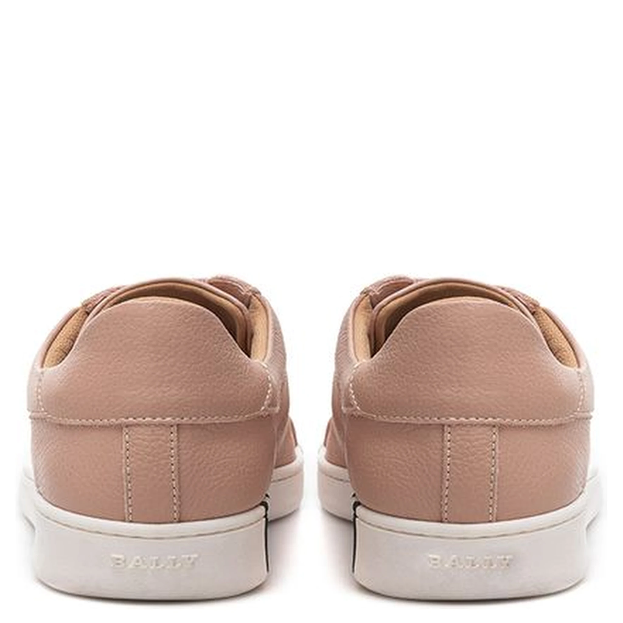 Pink Leather Low Top Sneakers