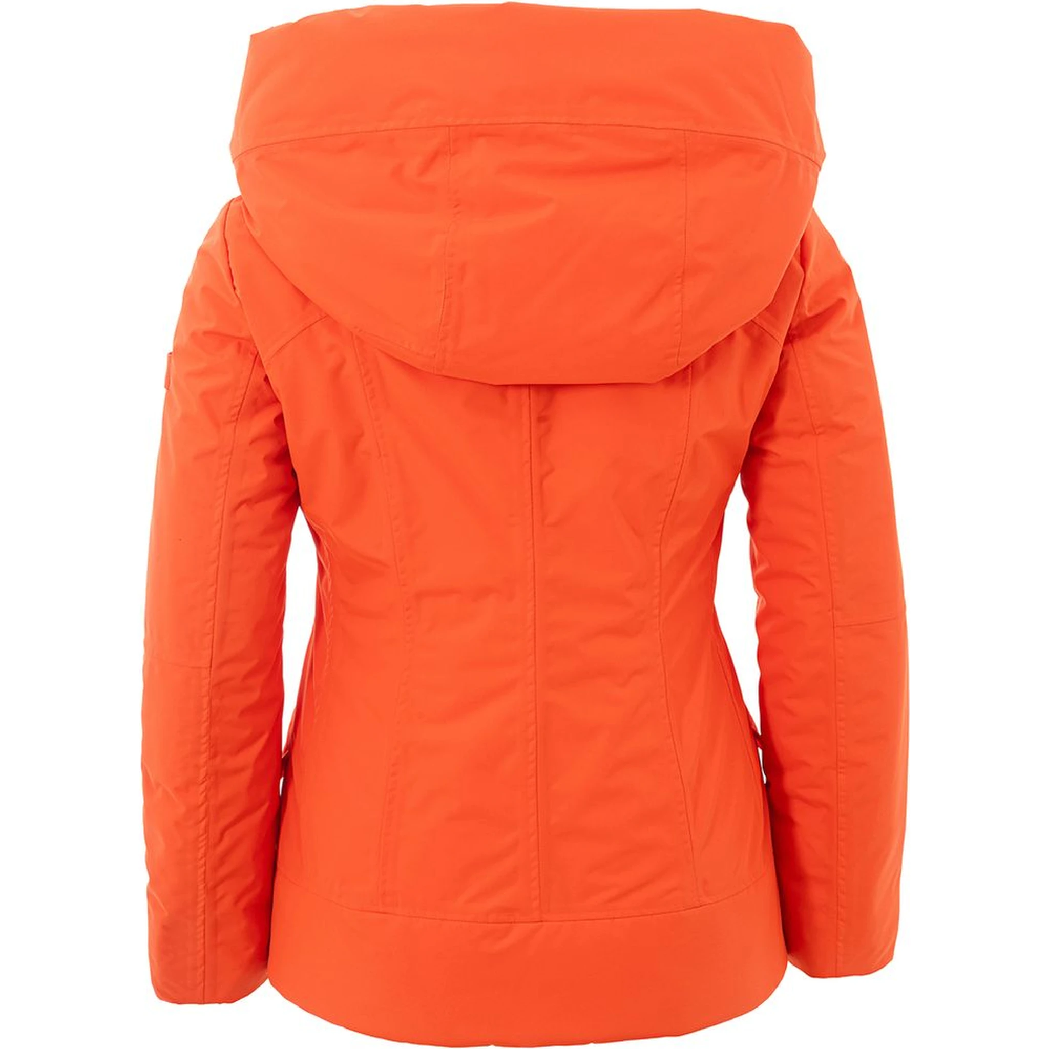 Orange Polyester Full-Length Jacket