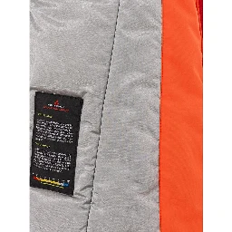 Orange Polyester Full-Length Jacket