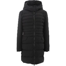 Black Polyamide Full-Length Jacket