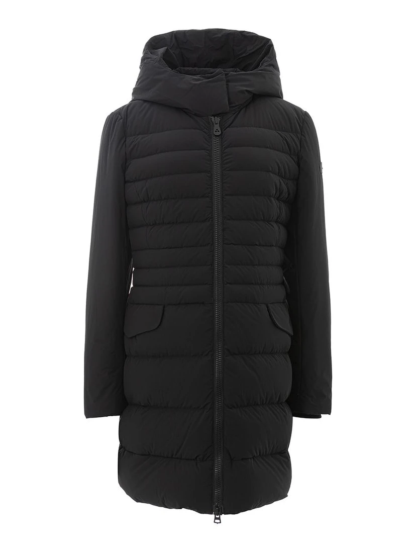 Black Polyamide Full-Length Jacket