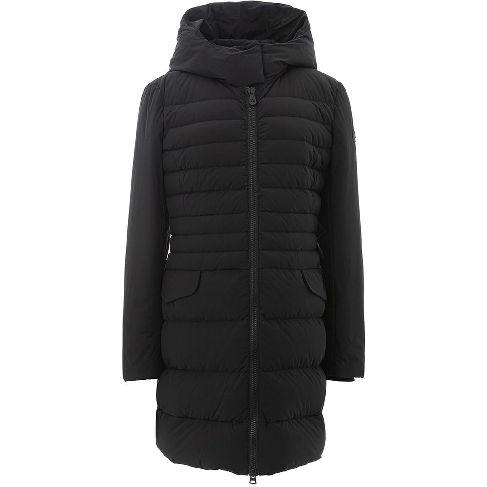 Black Polyamide Full-Length Jacket