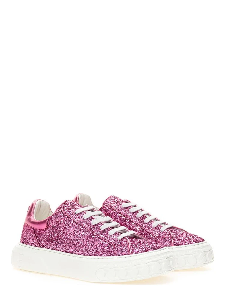 Fuchsia Fabric And Leather Low Top Sneakers alternative