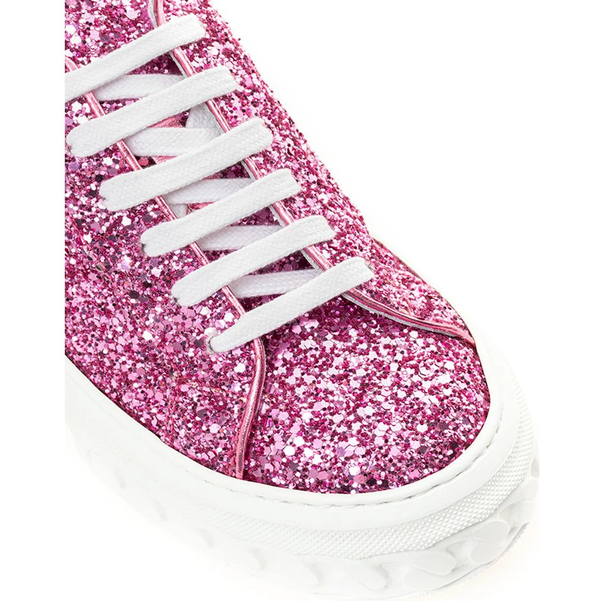 Fuchsia Fabric And Leather Low Top Sneakers