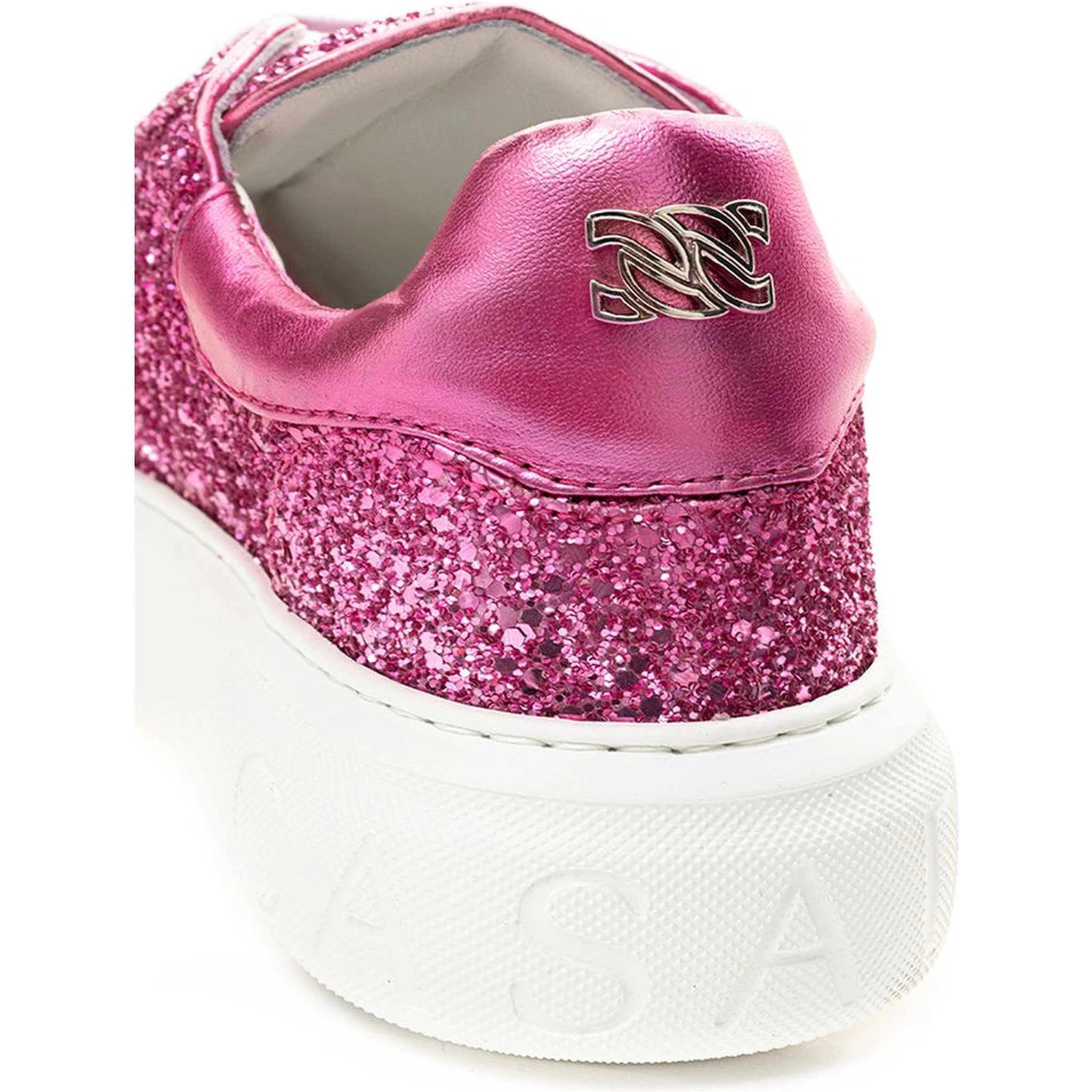 Fuchsia Fabric And Leather Low Top Sneakers